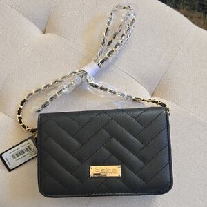 NWT - Bebe Sophia Crossbody Black Chevron Bag
